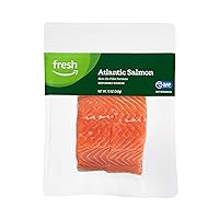 Amazon Fresh Brand, Atlantic Salmon Skin On Fillet Portions, 12 Oz, Responsibly Sourced (Previously Frozen)