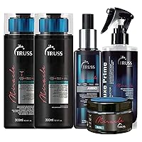 Truss Miracle Conditioner and Shampoo Set Bundle with Heat Protectant Spray, Deluxe Prime Hair Treatment and Hair Mask