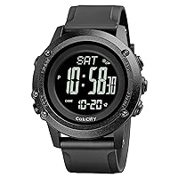 CakCity Men's Military Watch Outdoor Sports Digital Watches for Men with Compass Temperature Steps Tracker Large Dial
