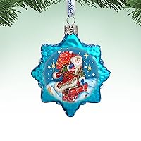 Through The Roof Santa Glass Ornament, Christmas Decor - 777387 Art by G.DeBrekht