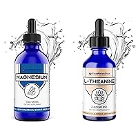 Liquid Magnesium + L-Theanine Liquid Drops - 200mg - 2oz - 99% Pure Bioactive L-Theanine - Non-GMO, Organic, Natural, Vegan - Helps to Promote Calmness, Relaxation, Improved Mood, Restful Sleep