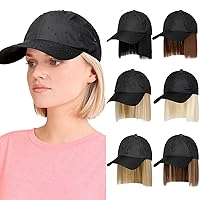 Quick Dry Hat with Hair Extensions Hat Wig Lightweight Waterproof Baseball Cap Attached 11