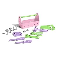 Green Toys Tool Set, Pink 4C - 15 Piece Pretend Play, Motor Skills, Language & Communication Kids Role Play Toy. No BPA, phthalates, PVC. Dishwasher Safe, Recycled Plastic, Made in USA.