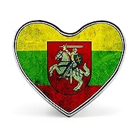 Lithuanian Flag Brooch Heart Pins Badge Stylish Collar Pin for Clothing Bag Jacket Accessories