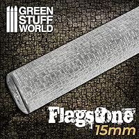 Green Stuff World Rolling Pin Flagstone 15mm 2950, Clear, (GSW-2950)