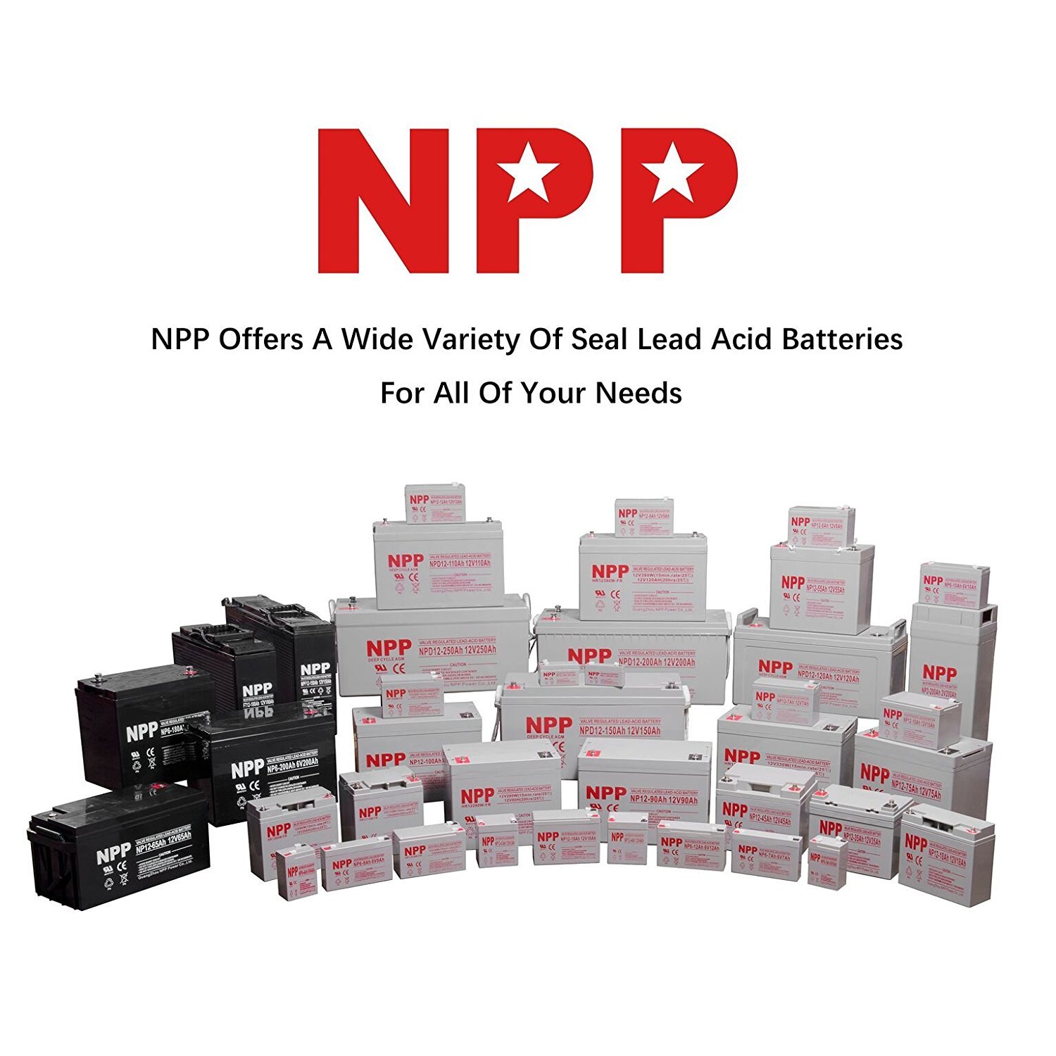 NPD12-200Ah 12V 200Ah AGM Deep Cycle Rechargeable Battery, 1200+ Deep Cycle 200Ah Battery, Safe Charger for Most Home Appliances, RV, Camping, Cabin, Marine, UPC, Trolling Motor and Off-Grid System