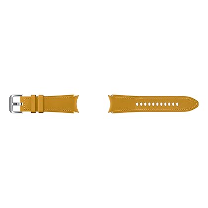 Samsung Electronics Hybrid Leather Silicone Watch Band Strap Small/Medium, for Galaxy Watch 4 and Galaxy Watch 4 Classic (US Version),Mustard,ET-SHR88SYEGUJ