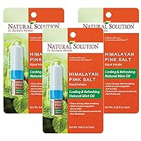 Himalayan Salt Inhaler, Help Clear Nose Congestion, Boost Focus and Improve Breathing with Refreshing Organic Mint Essential Oil, Aromatherapy– 0.68fl oz/Each, Pack of 3