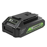 Greenworks 24V 2.0Ah Lithium-Ion Battery (Genuine Greenworks Battery / 125+ Compatible Tools), Green