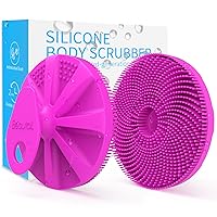 Silicone Body Scrubber, Upgrade 3rd Generation Shower Bath Brush, Lather Nicely, Soft Massage Body, More Hygienic Than Loofah, Gentle Exfoliating for Sensitive Skin, 1 Pack, Purple