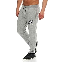 Nike Air unisex-adult Sweatpant Jog Pant AW77 Heritage Fleece Tracksuit Bottoms Grey and Black 727369 063 New