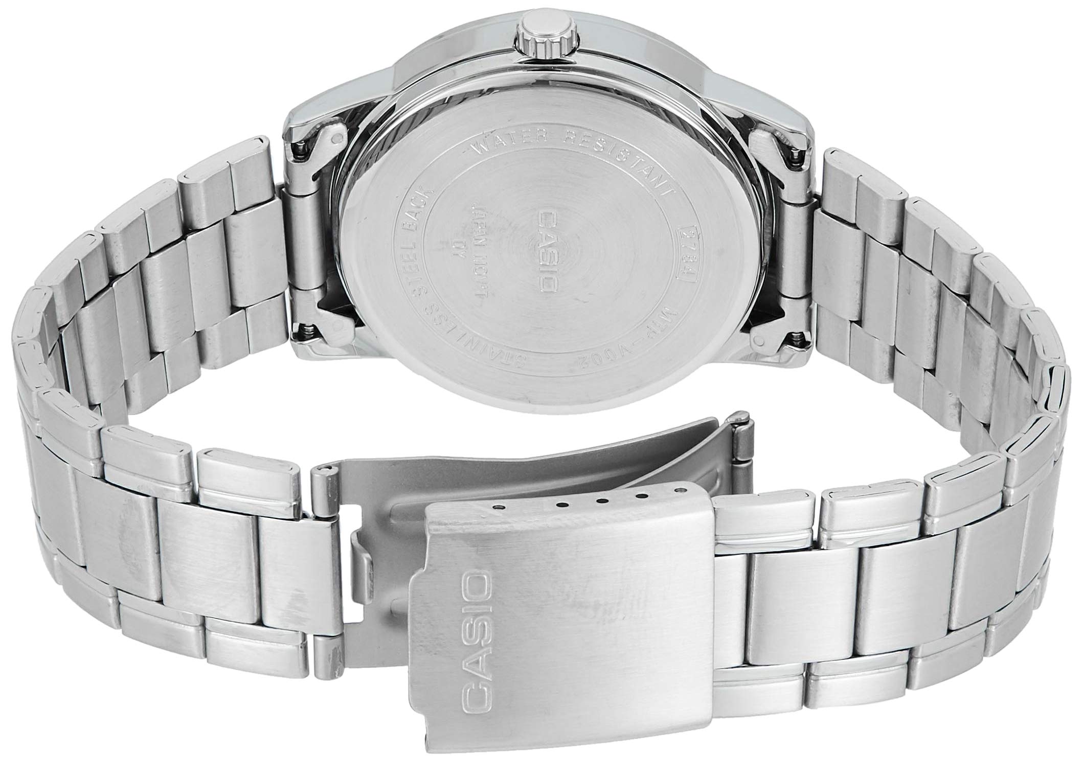 Casio #MTP-V002D-7B Men's Standard Analog Stainless Steel Date Silver Dial Watch