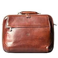 Maxwell Scott - Personalized Mens Luxury Large Leather Laptop Briefcase for Up To 17