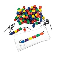Learning Resources Beads and Patterns Card Set,130 Pieces Ages 3+, Lacing Beads,Back to School Supplies,Teacher Supplies for Classroom