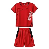 Kids Boys Girls Tank Tops Short Sleeve T-Shirts and Shorts Set Quick Dry Running Basketball Sport Jersey Outfits
