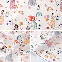 Premium Quality Disney Cotton Fabric Princess Character Fabric by The Yard 44
