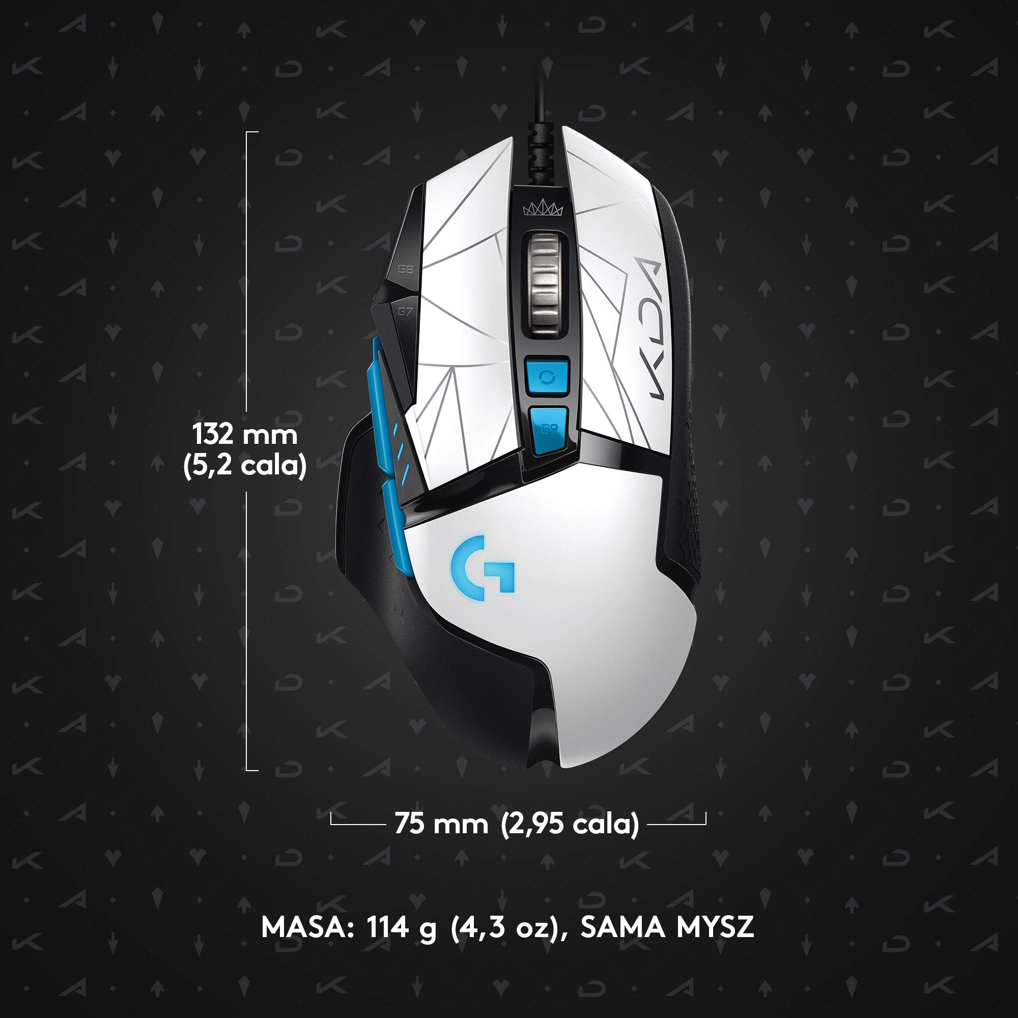 Logitech G502 HERO K/DA High Performance Wired Gaming Mouse, HERO 25K, LIGHTSYNC RGB, 11 Programmable Buttons, On-Board Memory, Official League of Legends Gaming Gear - White (Renewed)