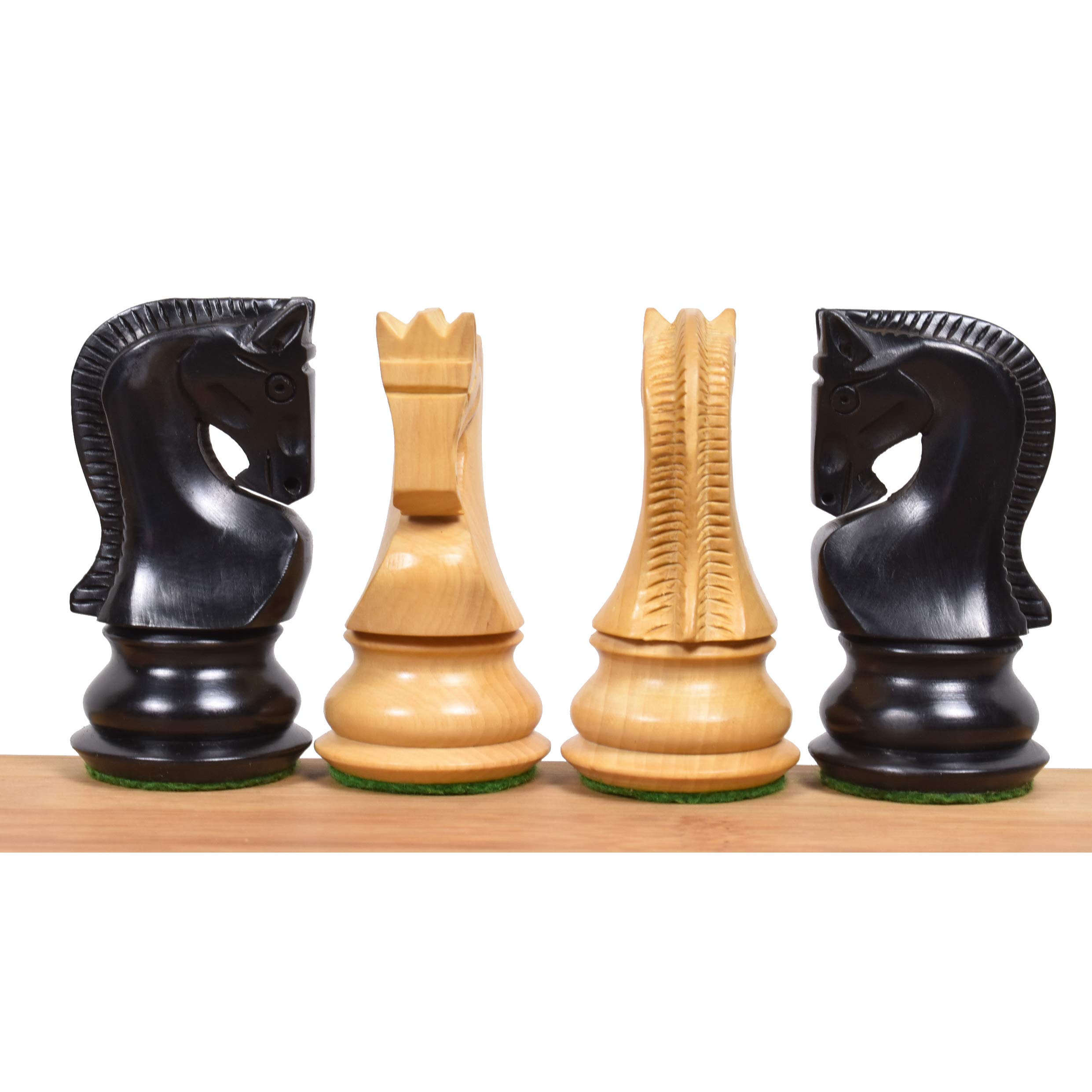 Royal Chess Mall Russian Zagreb Chess Pieces Only Chess Set, Ebonized Boxwood Wooden Chess Set, 3.9-in King, Weighted Chess Pieces for Chess Game (2.3 lbs)