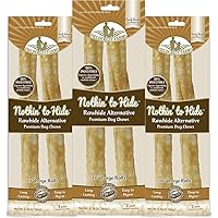 Fieldcrest Farms Nothing to Hide Natural Rawhide Alternative Large 10'' Rolls for Dogs - 3 Pack (6 Chews) Premium Grade Easily Digestible Chews - Great for Dental Health (Peanut Butter)