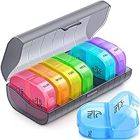 Sibba Pill Organizer Box Case Container 1 PC Travel Size Cute Small Daily  Medicine Personal Storage Portable Mini 7 Day Weekly Vitamin Compact