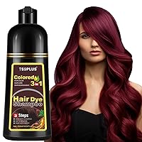 500ml Hair Coloring Shampoo Organic Natural Hair Dye Plant Essence Black Hair Color Dye Shampoo for Women Men Cover Gray White Hair, Instant Hair Colouring (Dark Red Wine2)