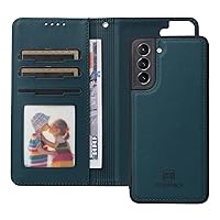 Cell Phone Flip Case Cover Compatible with Samsung Galaxy S21 Wallet Case Detachable Back Case with Card Holder/Wrist Strap, PU Leather Flip Folio Case with Magnetic Stand Shockproof Phone Cover ( Col