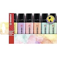 STABILO BOSS Original Pastel Highlighter Pens Highlighter Markers - Full Range Set of 6 in Wallet