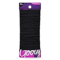 Goody Hair Women's Braided Hair Elastics Black 4mm for Medium Hair, 32 Count (Pack of 1)