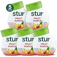 Stur Liquid Water Enhancer | Fruit Punch | Naturally Sweetened | High in Vitamin C & Antioxidants | Sugar Free | Zero Calories | Keto | Vegan | 5 Bottles, Makes 120 Drinks