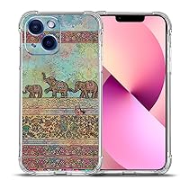 Case for iPhone 13 Pro Max, Tribal Elephants Pattern Drop Protection Shockproof Case TPU Full Body Protective Scratch-Resistant Cover for iPhone 13 Pro Max