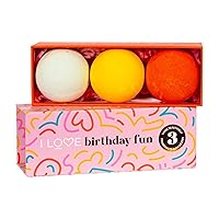I LOVE Special Moments Birthday Fun Bath Fizzer Pack - Natural Bath Bombs Gift Set - Shea Butter Bath Bombs Set - Spa Gift Set for Women - 3 pc