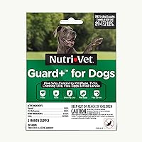 Guard+ for Dogs - Flea & Tick Prevention for Extra Large Dogs 89-122 lbs. - Waterproof - 30 Days of Protection - 3 Month Supply