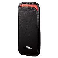 Elecom P-04SNCBK Smartphone Pouch, Holds 1 Unit, Small Size, Slip-in Type, with Back Pocket, Black