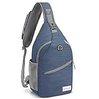 ZOMAKE Sling Bag for Women Men:Small Crossbody Sling Backpack - Mini Water Resistant Shoulder Bag Anti Thief Chest Bag Daypack for Travel Hiking Sports,Navy Blue(stripe)