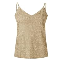Womens Clubwear Fashion Cute Solid Loose Casual Comfort Pullover Tops(Gold,3XL)