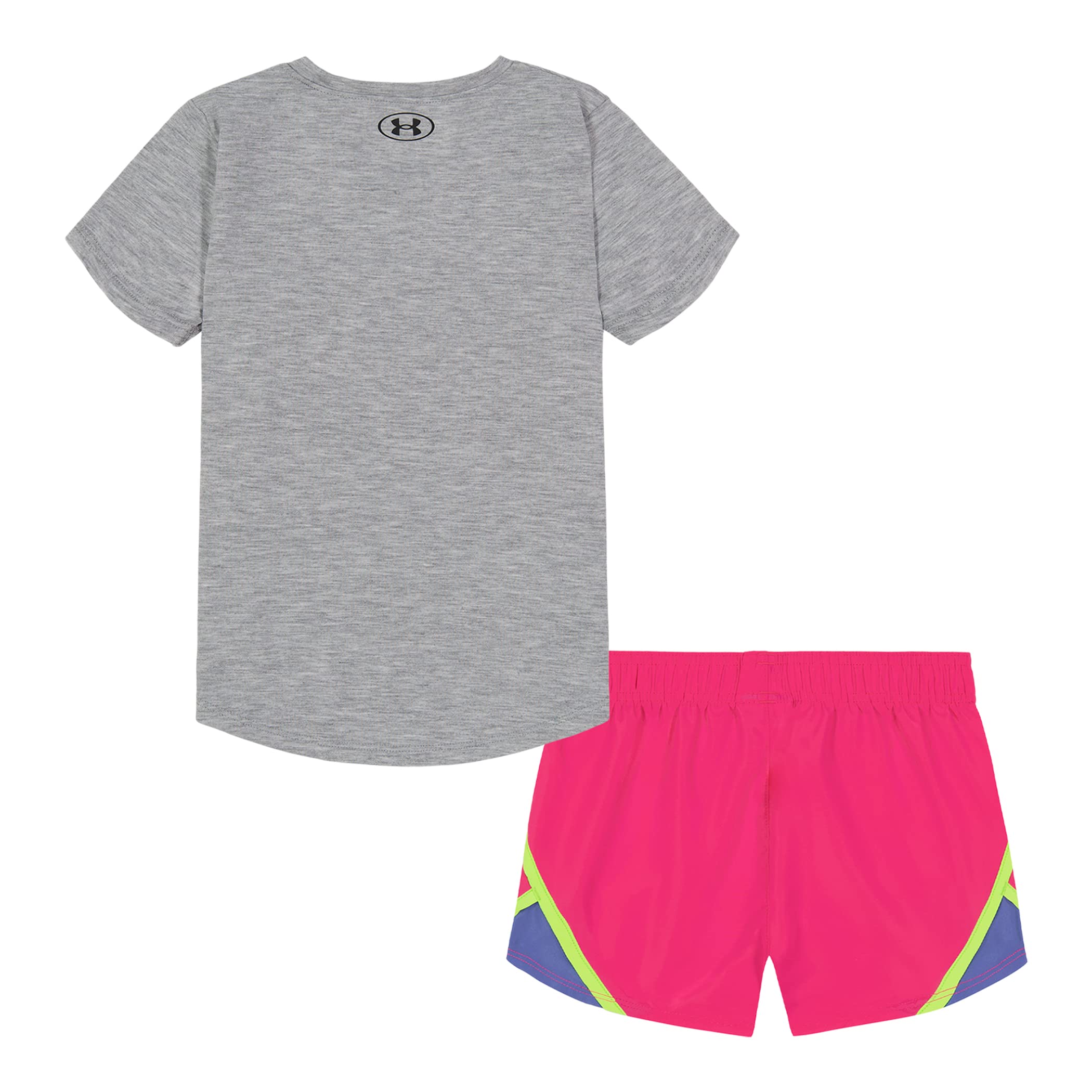 Under Armour girls Short Sleeve Shirt and Shorts Set, Durable Stretch and Lightweight