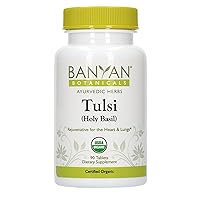 Organic Tulsi, Holy Basil Tablets 90 ct - Adaptogen Supplement Promotes Optimal Function of The Lungs, Heart, & Digestion. Supports Stress Relief and Healthy Inflammatory Response**