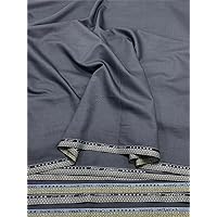 African Soft Cashmere Cotton Atiku Fabric for Men Cloth Plain Atiku Cashmere Polish Fabric Material for Garment.(5 Yards/Piece) (Grey)