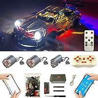 for Lego Technic Porsche 911 RSR 42096 Super Motor and Remote Control and Lighting Upgrade Kit, Compatible with Lego 42096(Model not Included)