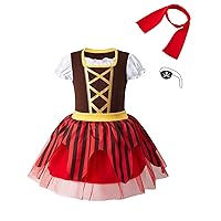 Toddler Baby Girl Outfits Halloween Costume Kid Pirate Stripe Skirt with Head Scarf
