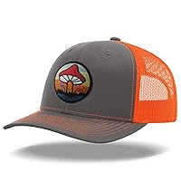 Classic Mesh Trucker Hat, Adjustable Snapback, Outdoor Camping Magic Mushroom Baseball Cap