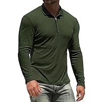 Men's Polo Shirts Long and Short Sleeve Performance Slim Fit Zip T-Shirts for Sports Golf Tennis Workout