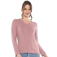 STRETCH IS COMFORT Women's and Plus Oh So Soft Long Sleeve V-Neck Tee Shirt | Small - 3X