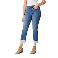 Angels Forever Young Women's Forever Deep Roll Cuff Ankle High-Rise Jeans