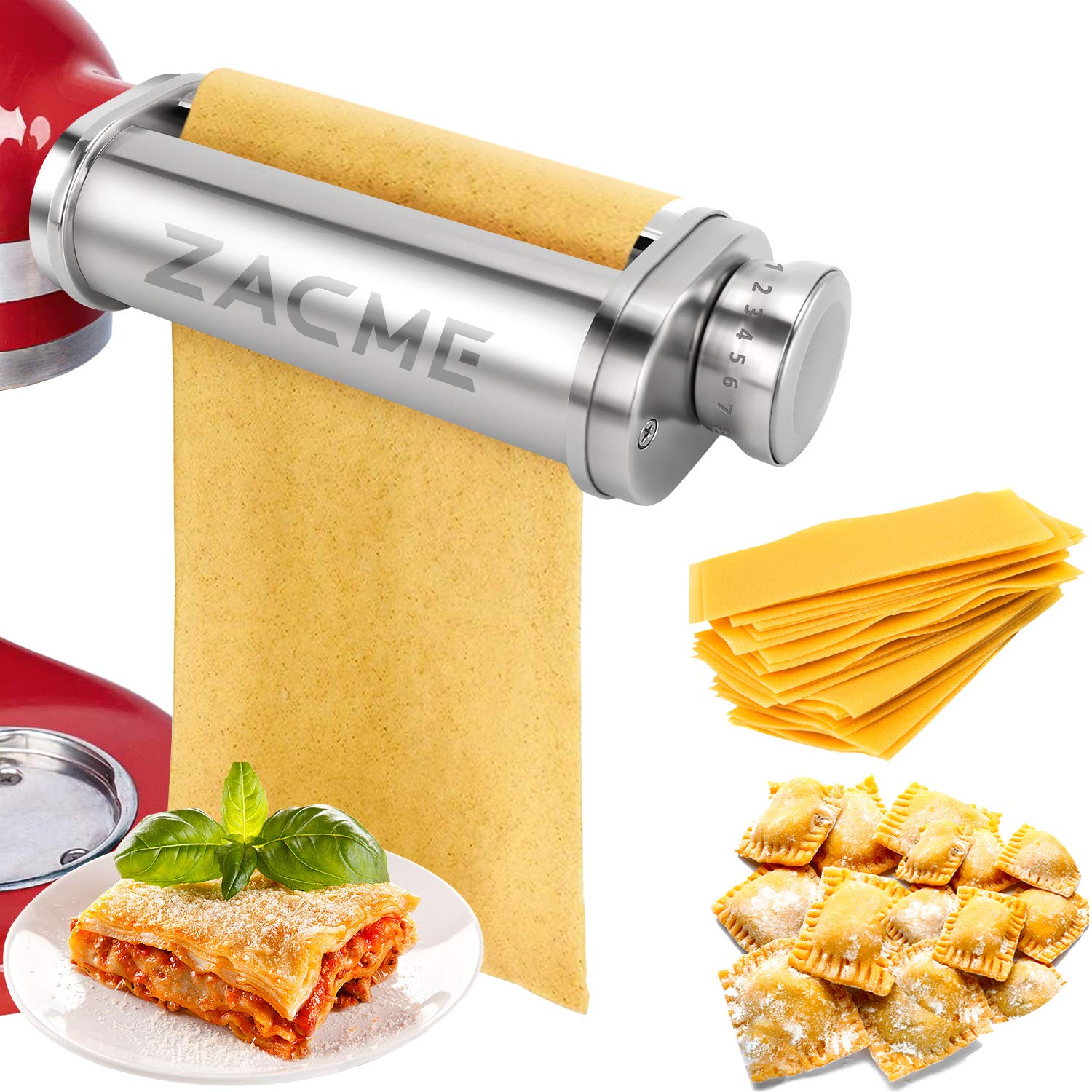 Mua Electric Pasta Maker Attachment Dough Roller for All Kitchenaid Mixers,  Noodle Ravioli Dumpling Maker with 8 Different Thicknesses Setting, Kitchen  Aid Mixer Accessory Stainless Steel 1 Pack trên Amazon Mỹ chính