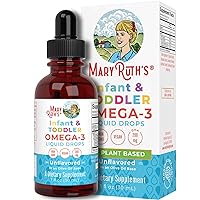 Infant & Toddler Omega-3 Liquid Drops by MaryRuth's | 200mg DHA & 2mg EPA Per Serving | Cognitive Function, Healthy Development | Unflavored, 1oz