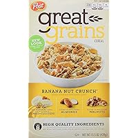 POST GREAT GRAINS BANANA NUT CRUNCH RTE CEREAL BANANA NUT CRUNCH FLAKE AND CLUSTER BOX 15.5 OUNCES 1