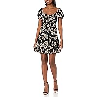 Angie Women's Short Sleeve Floral Tiered Dress