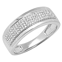 Dazzlingrock Collection 0.40 Carat (ctw) Round Lab Grown Diamond Men's Flashy Wedding Ring, Sterling Silver