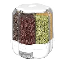 40lb Rice and Grain Storage Container, 360° Rotating Food Dispenser Measuring Cylinder with Lid Moisture Resistant Household, Airtight Storage of Black Rice, Yellow Rice and Other Small Beans